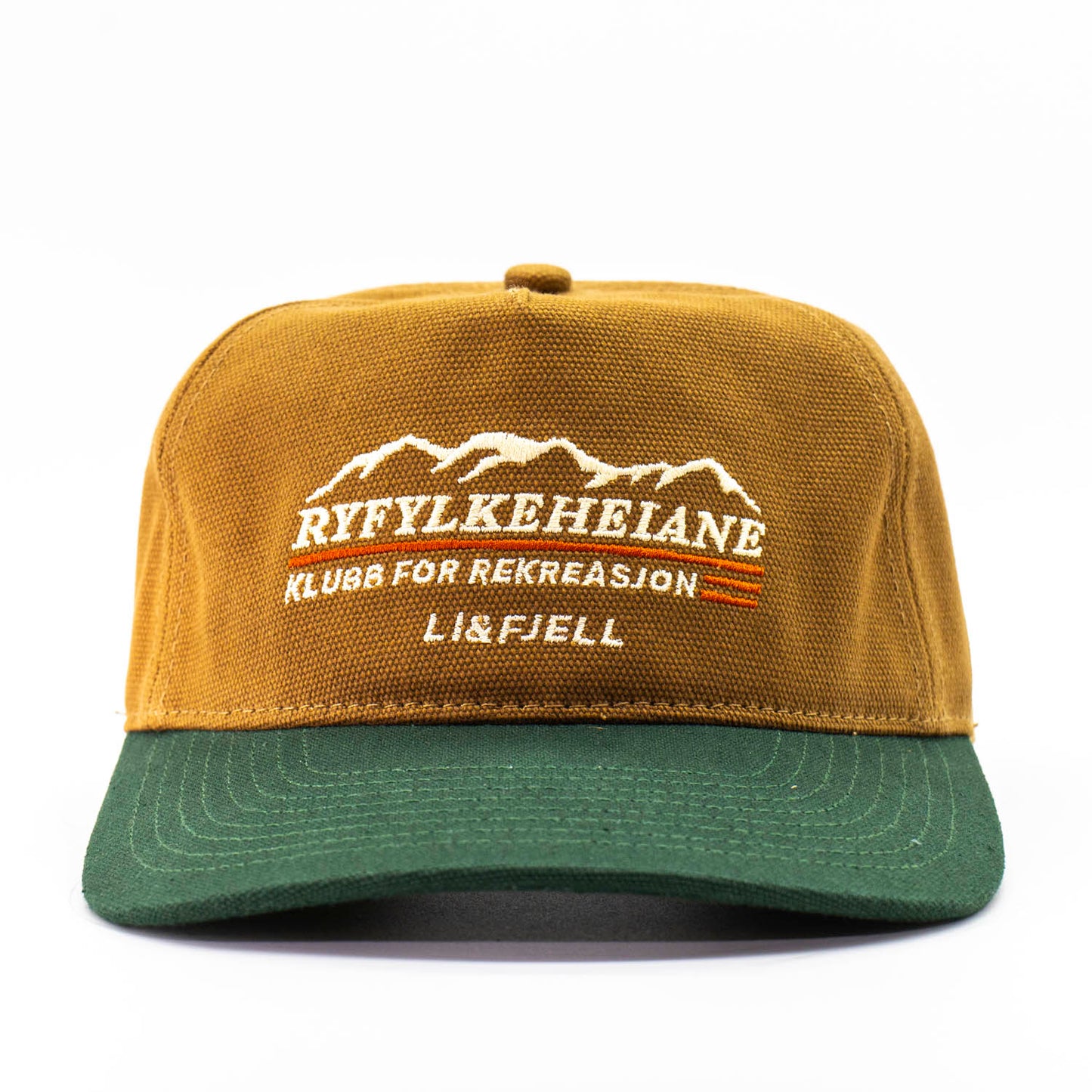 Ryfylkeheiane Kanvas Caps - Karamell/Grønn
